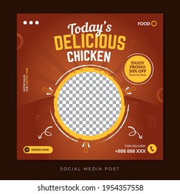 Delicious chicken social media promotion template