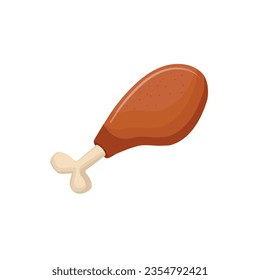 delicious chicken thigh icon, vector
