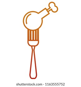 delicious chicken thighs in fork