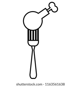 delicious chicken thighs in fork