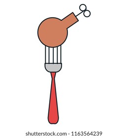 delicious chicken thighs in fork