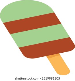 Deliciosa Ilustración vectorial de helado de menta choco, postre frío de verano.