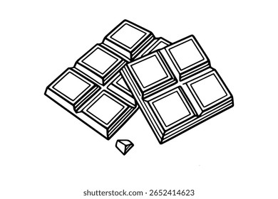 Delicious Chocolate Bar Pieces Stacked in a Pile: Sweet Treat Vector Illustration