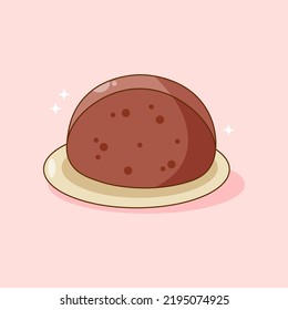 Delicious Chocolate Cake Doodle Illustration