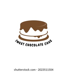 delicious chocolate cake logo vector