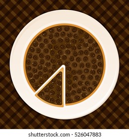 Delicious chocolate cake top view