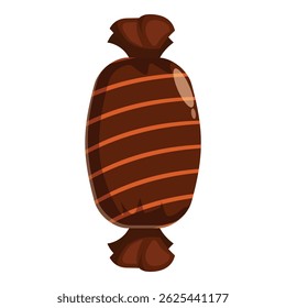 Delicious chocolate candy with orange stripes is waiting to be unwrapped and enjoyed