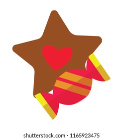 
Delicious chocolate candy wrapped in a beautiful wrapper 
