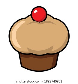 delicious chocolate cherry cake vector design