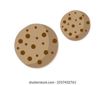 Delicious chocolate chip cookies with a rustic appearance. A tasty and simple design. Ideal for bakery and dessert-themed concepts