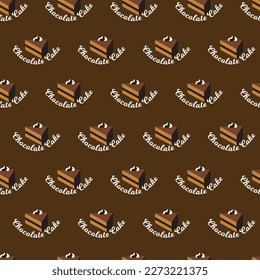 Delicious Chocolate Cram Cakes Vector Seamless Pattern can be use for background and apparel design