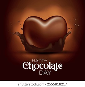 Delicious Chocolate Day Background. Best Template for World Chocolate Day, Valentine's Day, Restaurant, Gift, Banner, Stories. Vector Illustration.