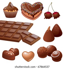 Delicious chocolate desserts collection