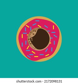 DELICIOUS CHOCOLATE AND DONAT, VECTOR LOGO ICON