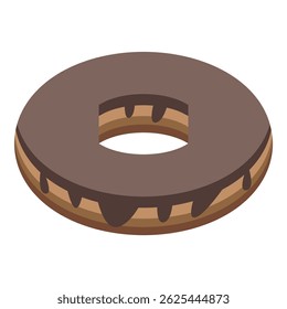 Deliciosa rosquinha de chocolate com glacê pingando pelas laterais