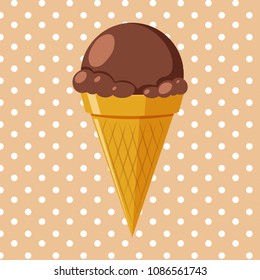 Delicious Chocolate Ice Cream Cone illustration