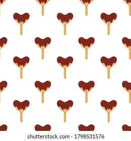 Delicious chocolate ice cream vector illustration. Sweet food pattern design