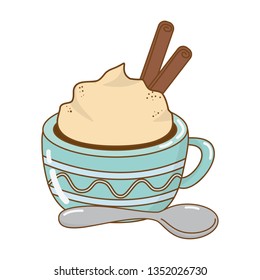 delicious chocolate mug with spoon