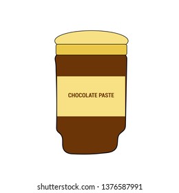 Delicious chocolate paste in a jar