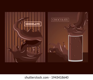 deliciosas tarjetas de fondo para salpicaduras de chocolate