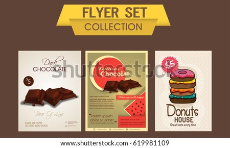 Delicious Chocolate Sweet Donuts Flyer Template Stock Vektorgrafik Lizenzfrei Shutterstock