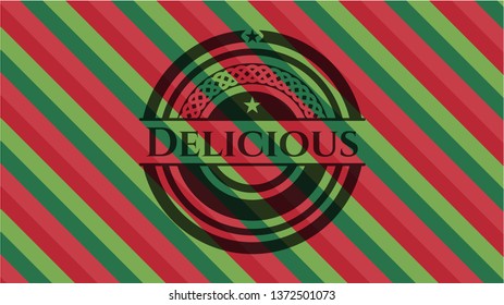 Delicious christmas colors emblem.