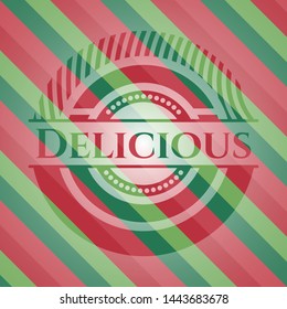 Delicious christmas colors emblem. Vector Illustration. Detailed.