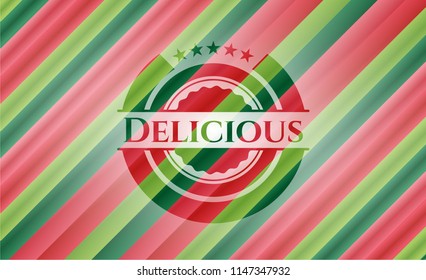 Delicious christmas colors style badge.