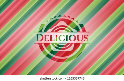 Delicious christmas colors style badge.