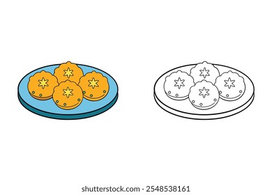 Delicious Christmas Cookies on a Plate Design for Coloring and Holiday Fun