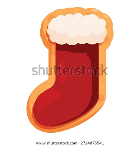 Delicious christmas stocking cookie representing the warmth and joy of winter holidays