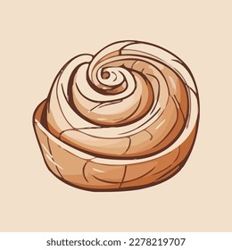 Delicioso vector de rollo de canela ilustrasi