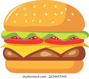 Delicious Classic Cheeseburger with All the Fixings
