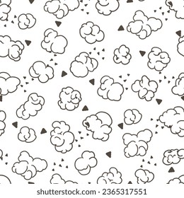 Delicious Cloud Popcorn Snack Vector Graphic Art Seamless Pattern can be use for background and apparel design