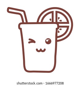 delicious cocktail , line style icon vector illustration design
