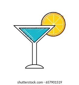 delicious cocktail with slice of lemon to refresh