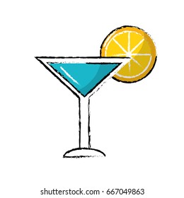 delicious cocktail with slice of lemon to refresh