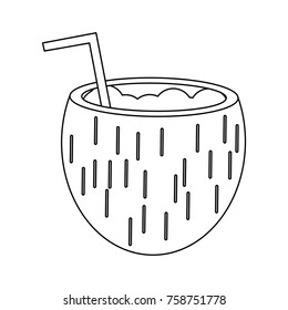 Delicious coconut cocktail icon vector illustration graphic design