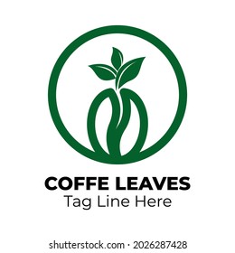 Delicious coffee from the best coffee plants, natural coffee leaves, coffee leaf logo