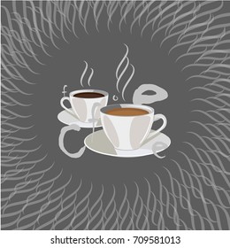Delicious coffee, blackboard, ornament, vector, graphic.