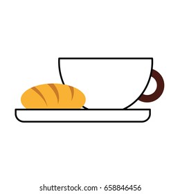 delicious coffee with bread