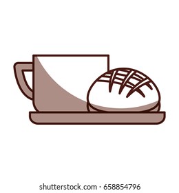 delicious coffee with bread