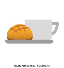 delicious coffee with bread