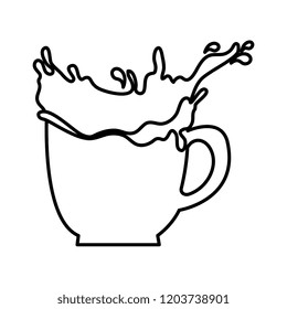 delicious coffee break label with splash