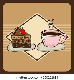 delicious coffee and cake design, vector illustration eps10 graphic 