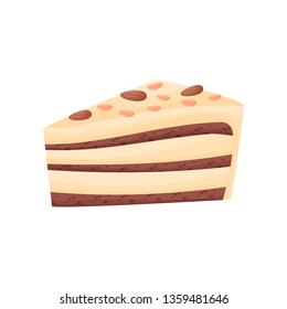 Delicious coffee cake on white background. Bakery concept.