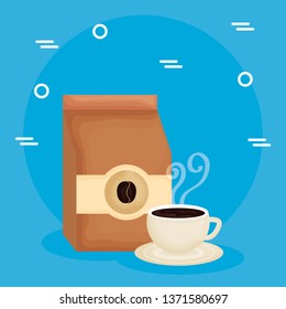 delicious coffee cup and bag