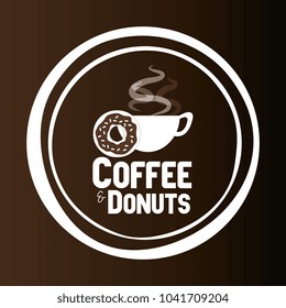 delicious coffee cup and donuts