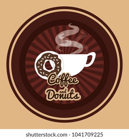delicious coffee cup and donuts