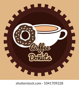 delicious coffee cup and donuts